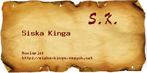 Siska Kinga névjegykártya